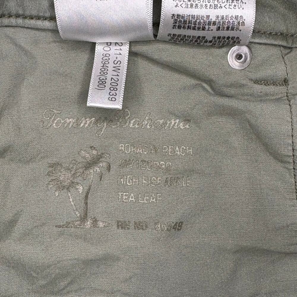 Tommy Bahama Boracay Beach High Rise Ankle Sage Green Casual Pant Womens 12x28 - Picture 9 of 10